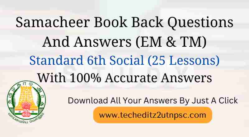 Standard 6 Social Science Book Back Questions And Answers